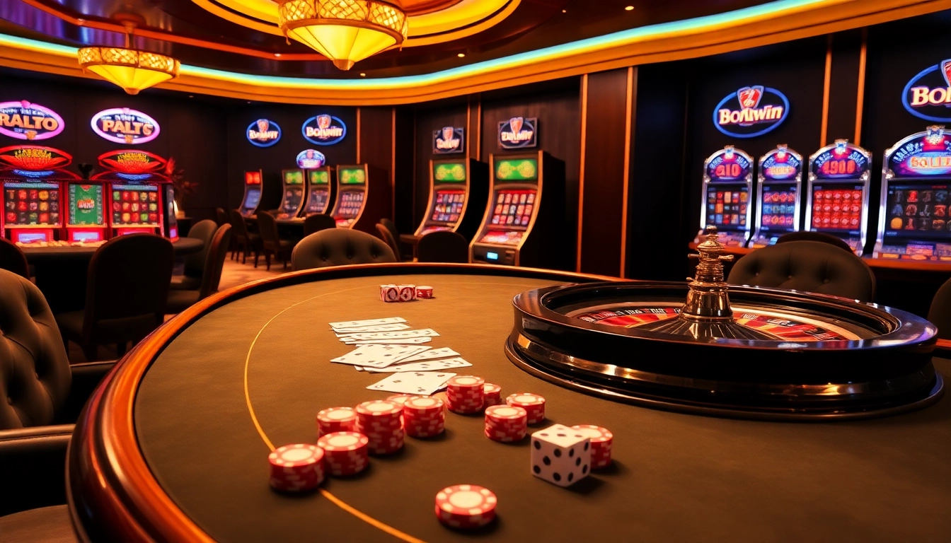Experience thrilling action at Casino bomwin with vibrant gaming tables and exciting slot machines.