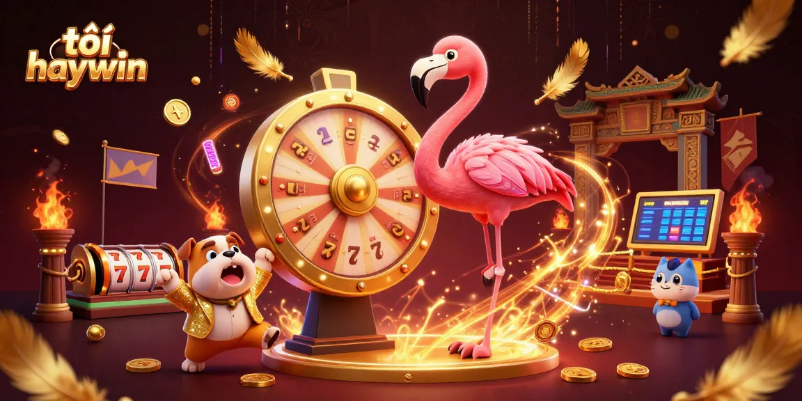 Spin and win at tải haywin with an engaging 3D casino game illustration showcasing prizes and excitement.