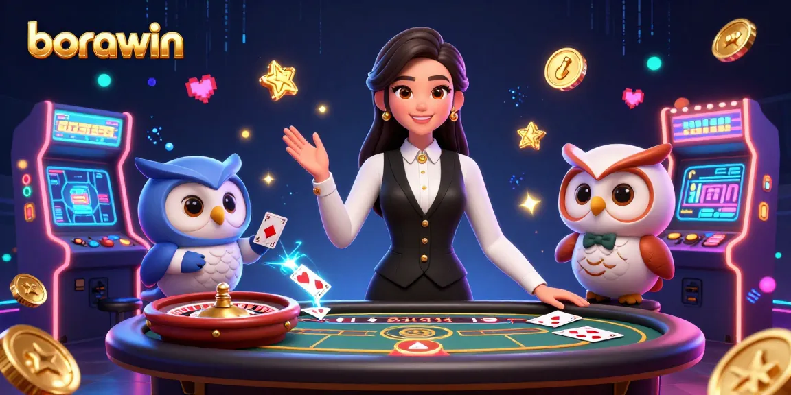 Viva uma experiência emocionante de jogo na borawin com dealers ao vivo, roleta e elementos vibrantes de cassino.