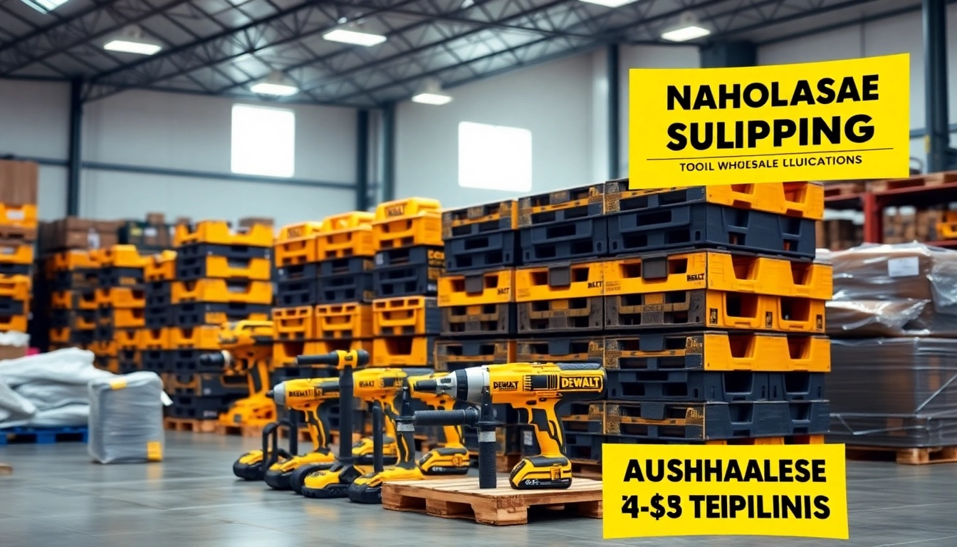 Showcase of Best Mix DeWalt Tools Pallets (50 Units) | Wholesale Liquidation & Nationwide Shipping in a warehouse.