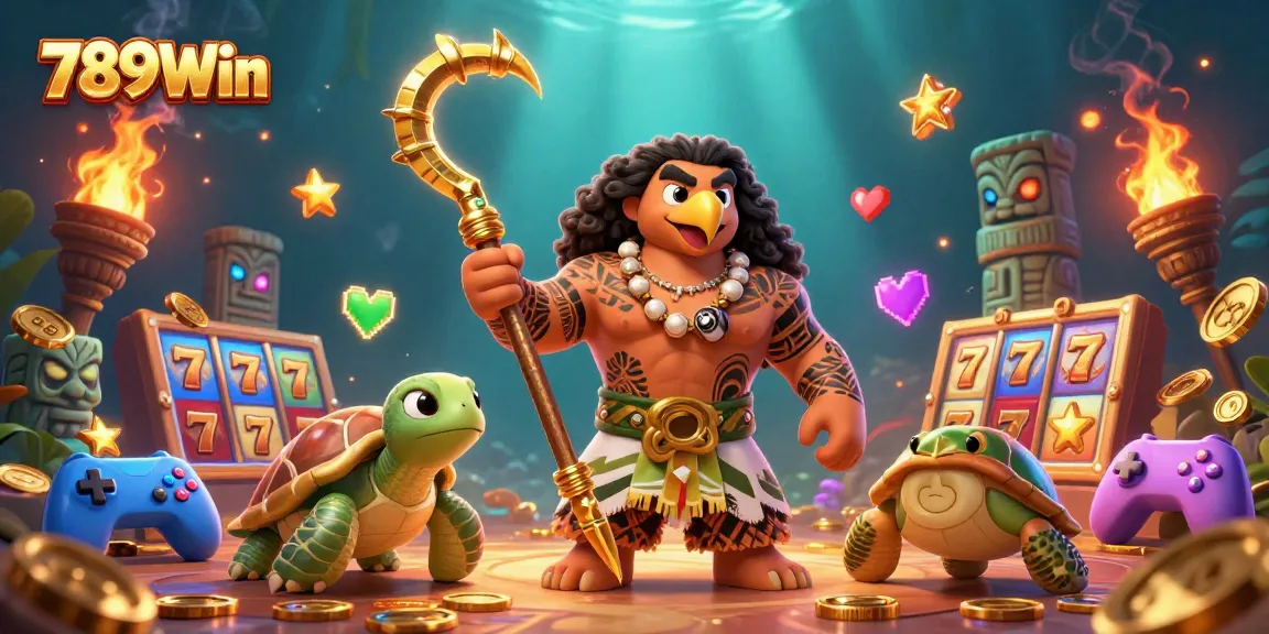 Experience thrilling gameplay at 789Win with vibrant slot reels and dynamic casino elements.