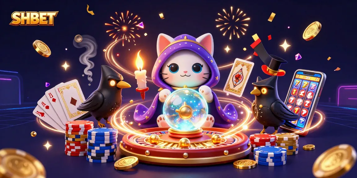 Experience thrilling SHBET gambling action with mystic characters, vibrant casino games, and dynamic visuals.