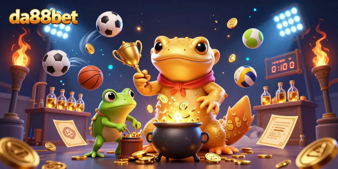 Engage in thrilling gameplay with da88bet, featuring a rich scene of characters and vibrant casino elements.